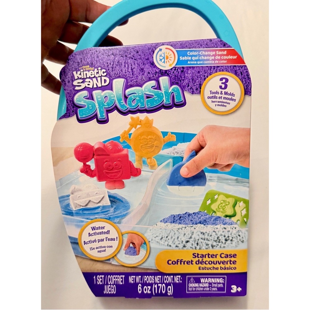 Kinetic Sand Splash Starter Case Kids Teal New Color Change Water Activated
